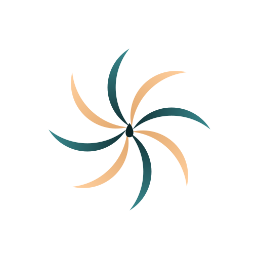 Shafafi Islam ripple flower mark - eight curling crescent petals